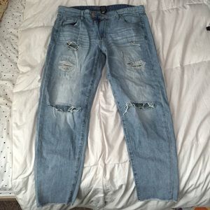 Ripped boyfriend jeans