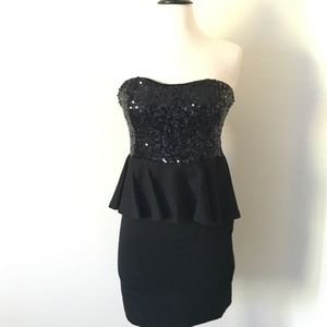 Forever21 Black Strapless Sequin Dress