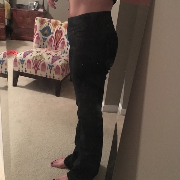 8 long high rise jag jeans dark denim boot cut