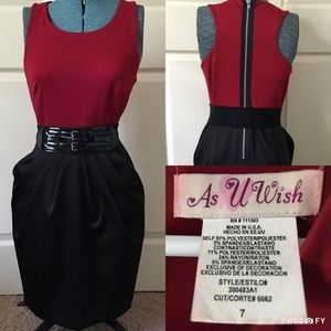 Black/Red Sleeveless Scoop Neck Formal/Party Dress