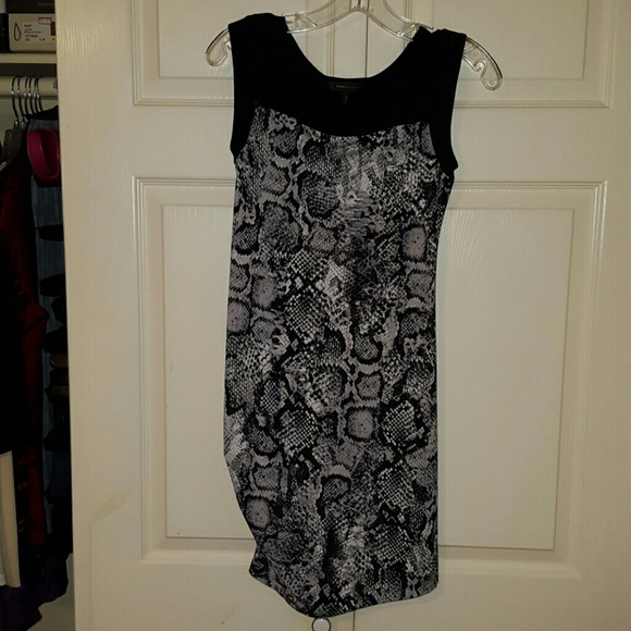 BCBGMAXAZRIA Little Black Snake Print Dress