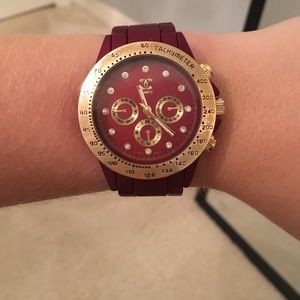 Charming Charlie's red/maroon link watch