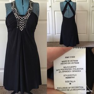 Black Embellished Halter Formal/Party Dress