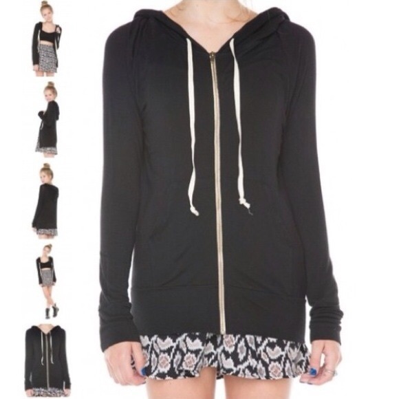 Brandy Melville black zip up