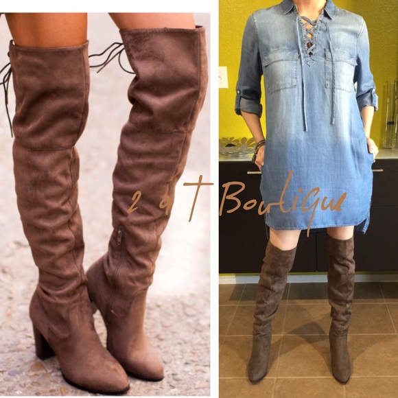 🎉 NEW ARRIVAL  🎉 Over the knee suede boots - Picture 2 of 2