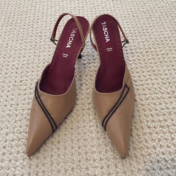 Genuine Leather light tan heels