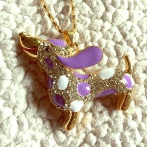 Betsey Johnson purple dog necklace