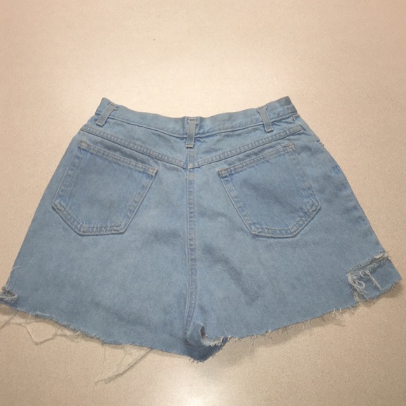 Vintage Light Blue Denim High Waisted Shorts. - Picture 3 of 3