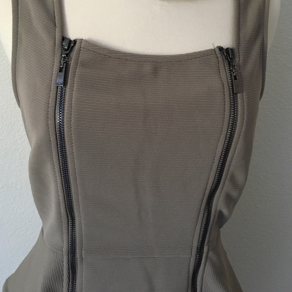 Foreign Exchange Double Zipper Taupe Dress - Picture 2 of 4