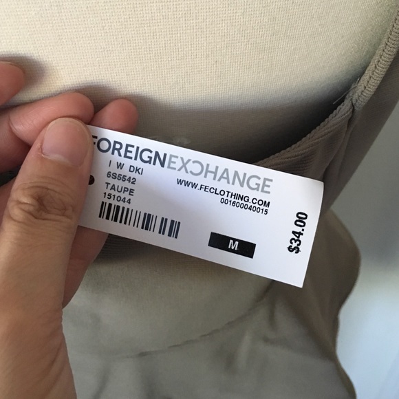Foreign Exchange Double Zipper Taupe Dress - Picture 4 of 4