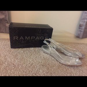 Rampage clear wedged sandals