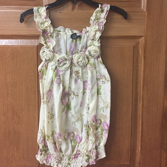 Tan and floral tank