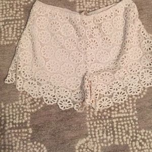 Cream lace shorts