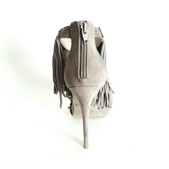 Fiona Grey Fringe Heels - Picture 2 of 4