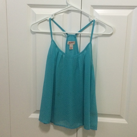 Aquamarine spaghetti strap racerback v-neck tank