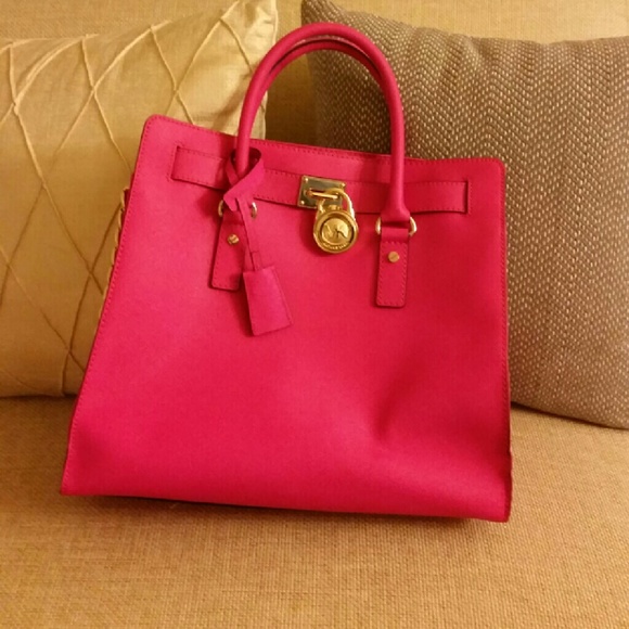 Authentic Michael Kors Large Hot Pink Hamilton