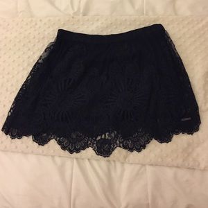 Navy abercrombie lace skirt
