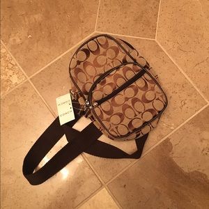 Coach cross body small backpack purse