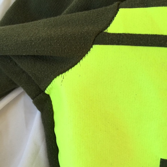 VS Pink Green Neon Half Zip Hoodie - Picture 3 of 4