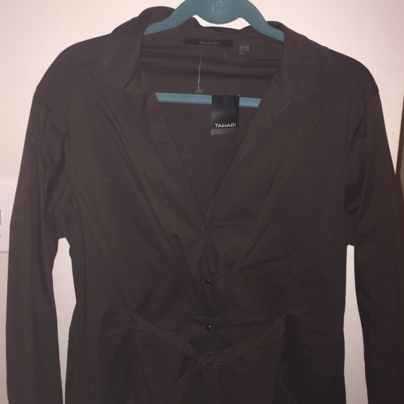Tahari Brown L/S Farah Dress Size 14