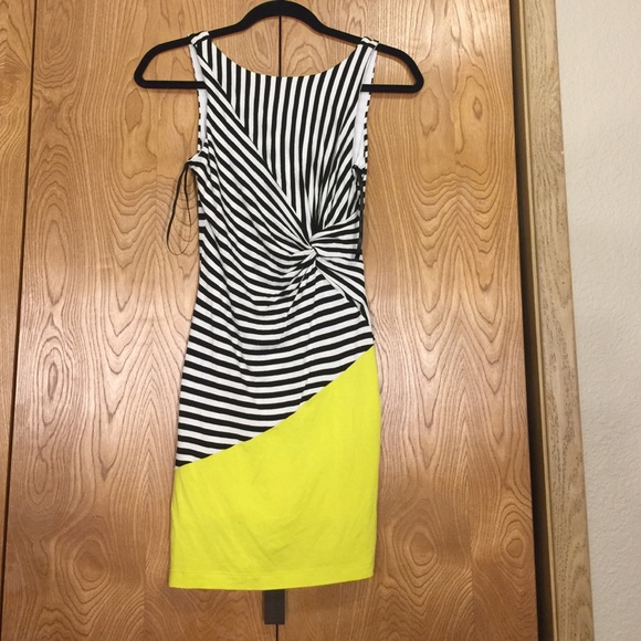 Bebe striped geometric dress size s
