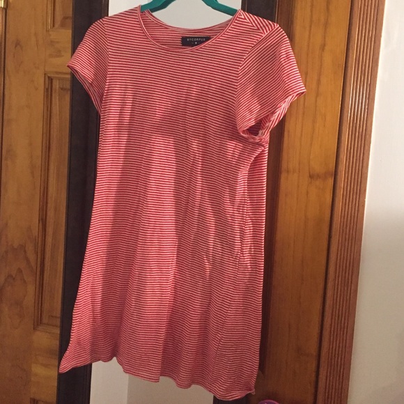 Red and White T-shirt dress