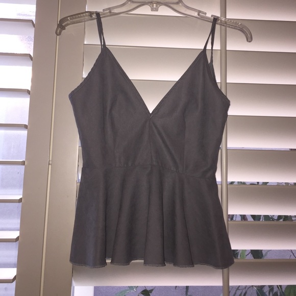 Suede peplum top