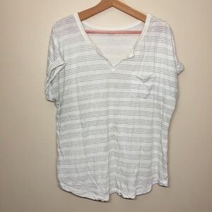 White and Grey Striped Shirt