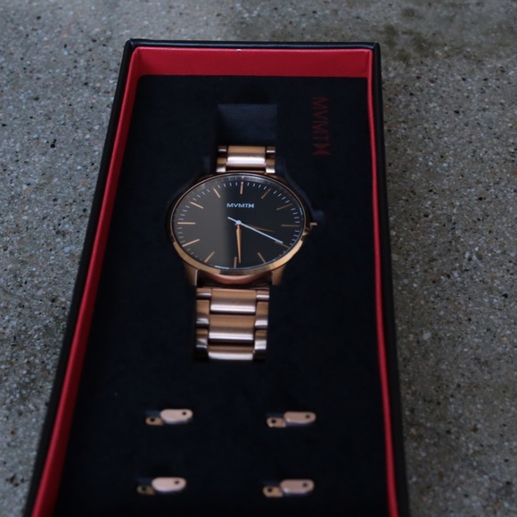 Rose gold watch by Mvmt watches