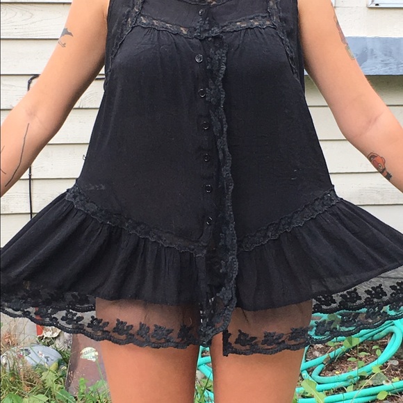 Vintage black lace dress - Picture 1 of 4