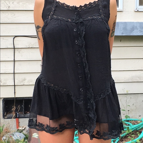 Vintage black lace dress - Picture 2 of 4