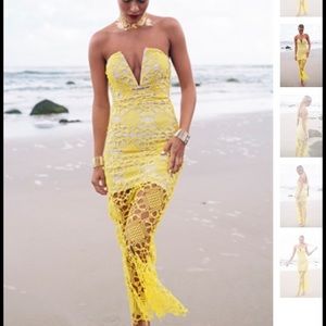yellow lace dress