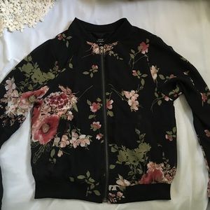 Chiffon floral bomber