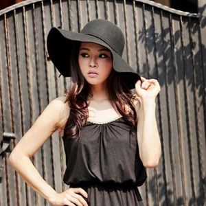 Black felt floppy hat. $28.99 on our website