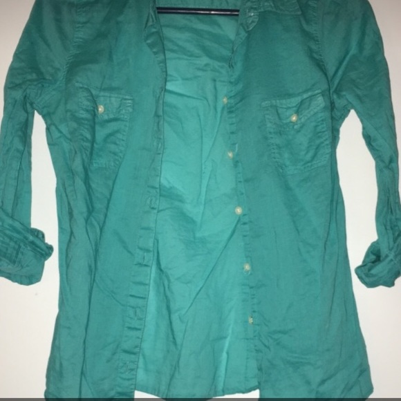Teal button up