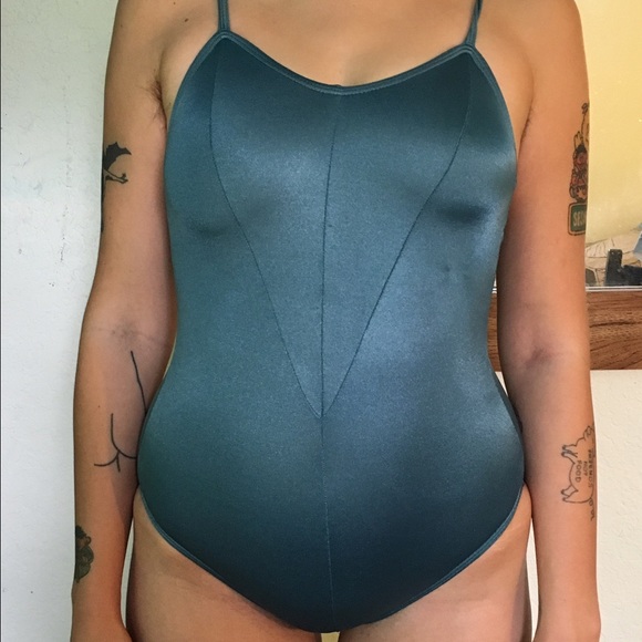 Nylon spandex blue / teal bathing suit - Picture 2 of 4