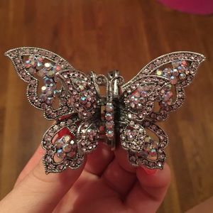 Butterfly crystal hair clip