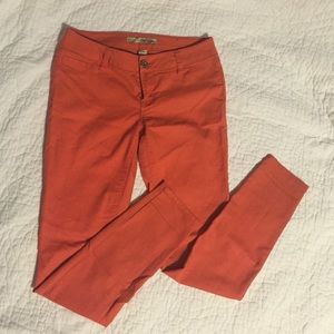 Coral skinny jeans!