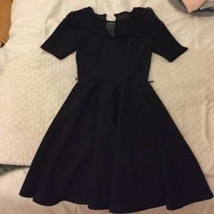 black mesh top dress