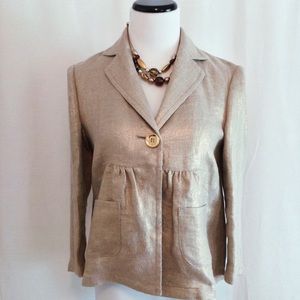 💕Metallic Gold Linen Jacket