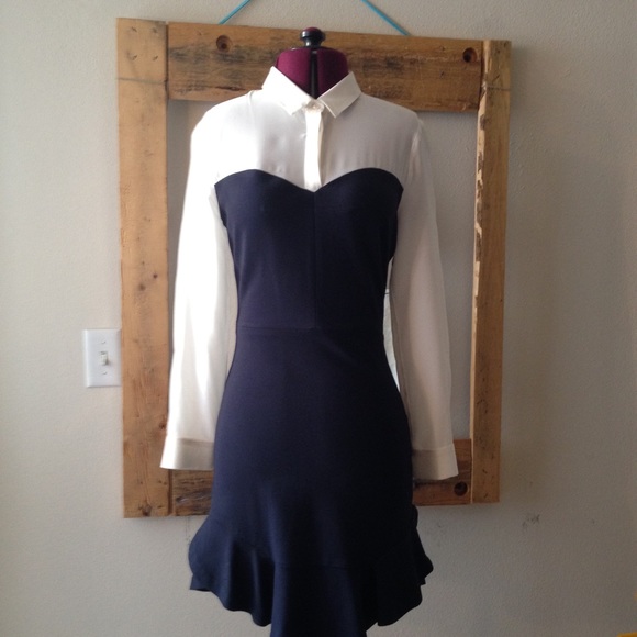 NEW Sandro navy and white dress