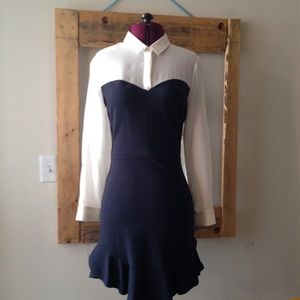 NEW Sandro navy and white dress