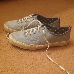 Blue Beachy Slip Ons