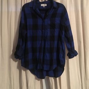 Black and blue large plaid flannel