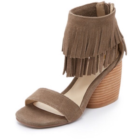 Matiko taupe suede fringe sandals