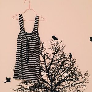 aerie black and white striped tank