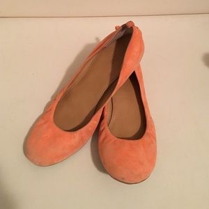 J. Crew coral suede flats