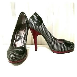 Naughty monkey houndstooth and red pumps