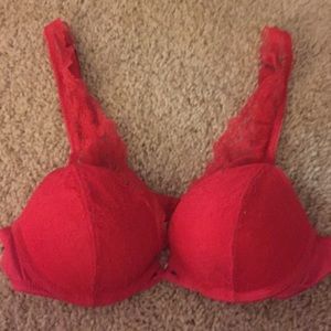Red lace bra