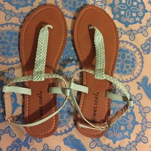Wet Seal Mint Sandals